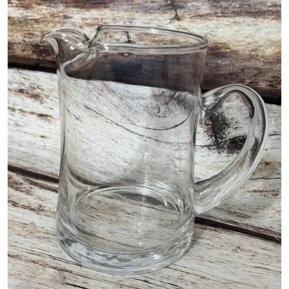 Vintage Beer Pitcher 6” Glass Clear - Picture 4 of 8